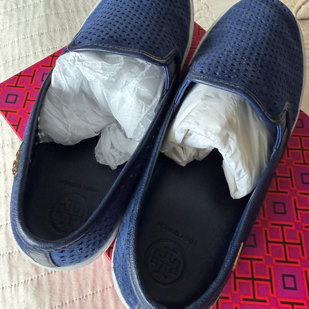 Tory Burch - Navy Blue Slip-On Sneakers - NWOT - Picture 11 of 11